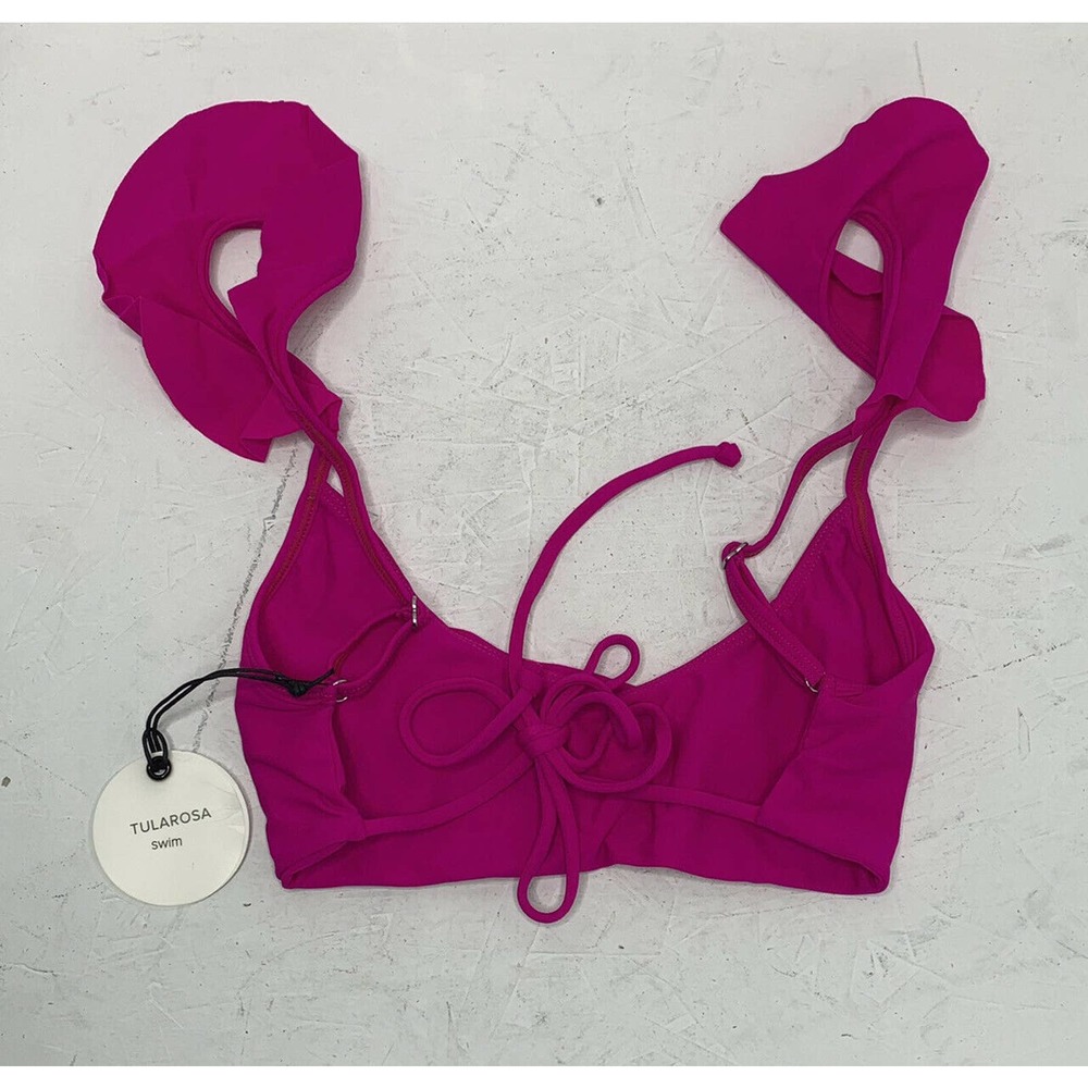 NWT TULAROSA Swim Raea Ruffled Straps Bikini Top M